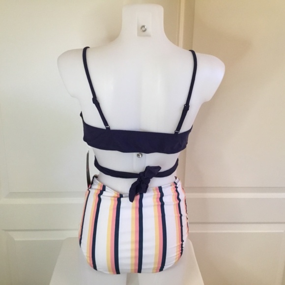 Women's Push Up Cross Wrap High Waisted Bikini Swimsuit - Picture 4 of 8